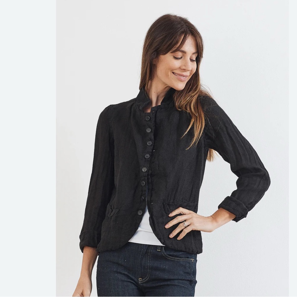 CP Shades Dree Black Linen Jacket